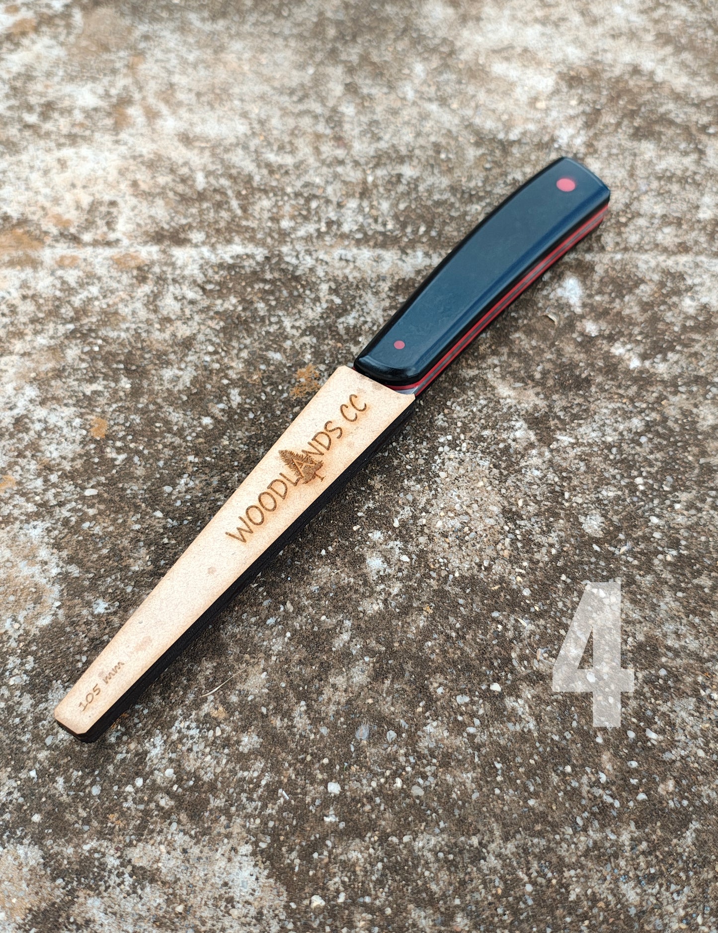 105mm bcFull Tang Sloyd Knife Black Diamond Red