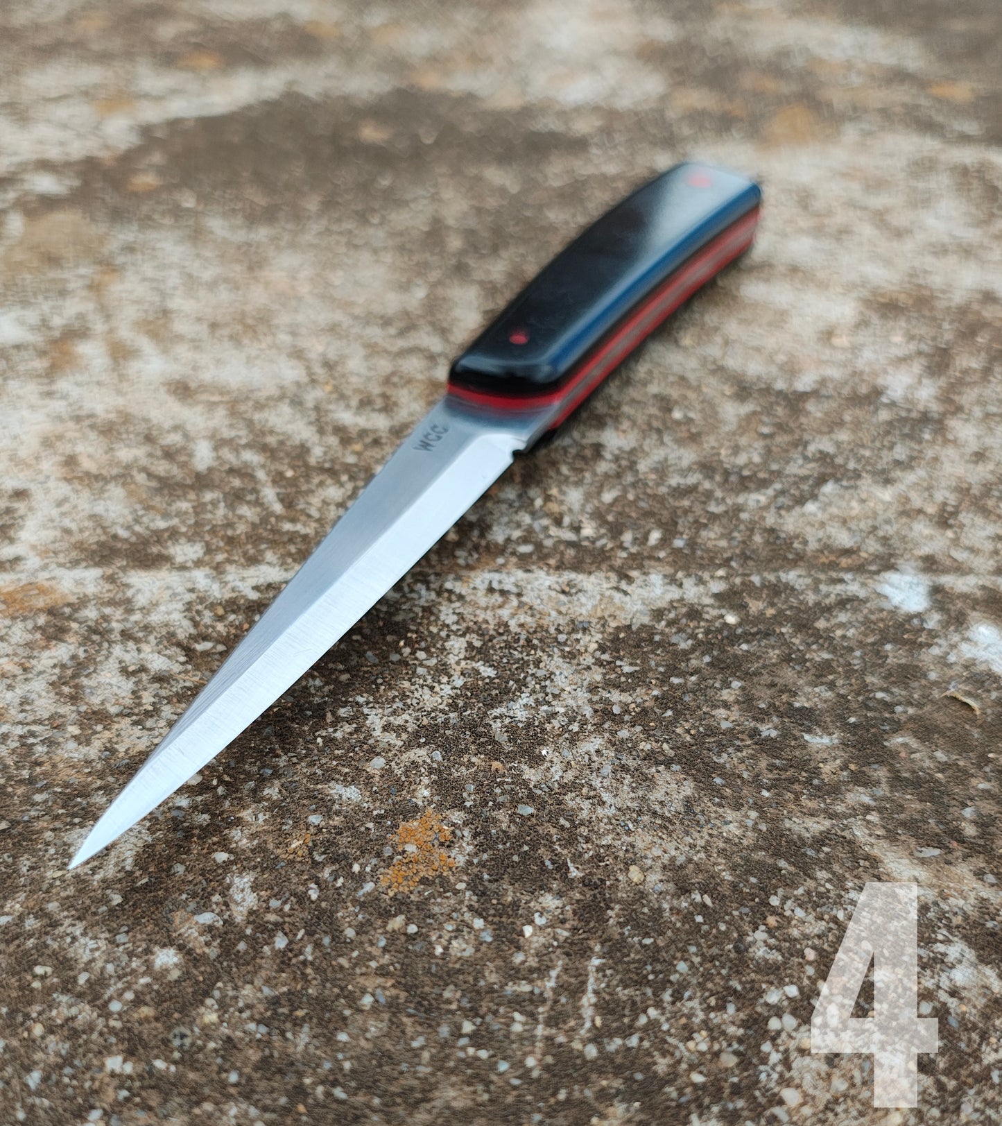 105mm bcFull Tang Sloyd Knife Black Diamond Red