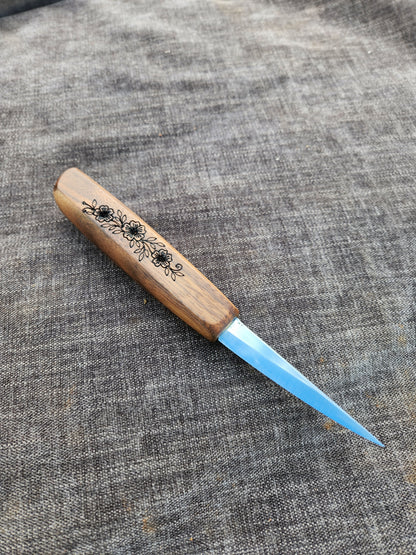 "Valkyrie" 85mm Traditional Sloyd - American Walnut - Floral Design