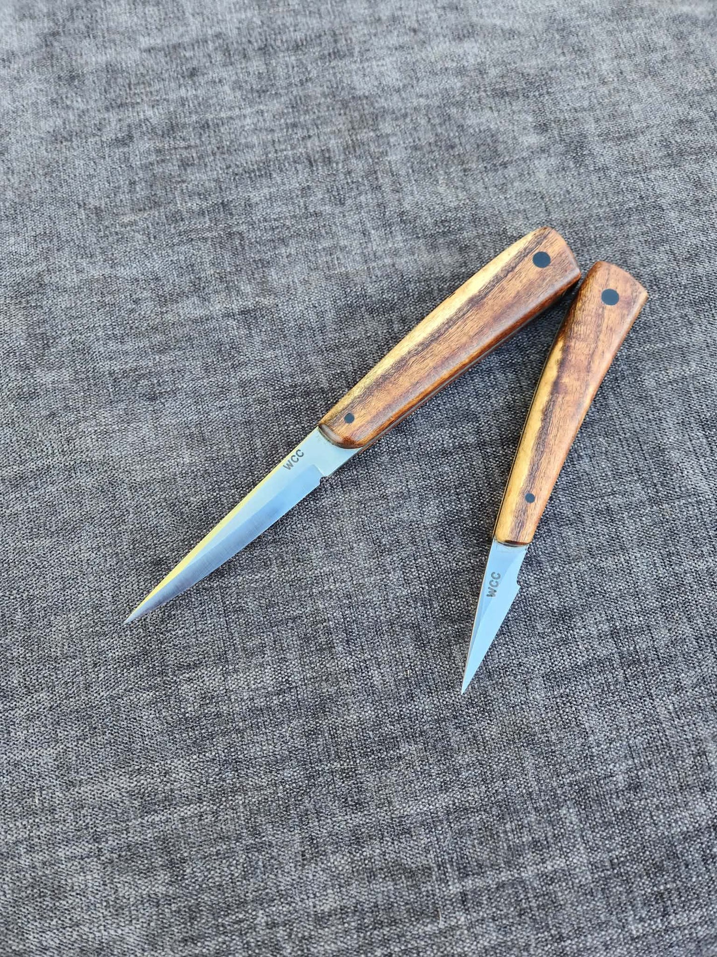 2 Piece Set - 85mm Full Tang Sloyd & 35mm Detailing Knife with Brigalow Handles