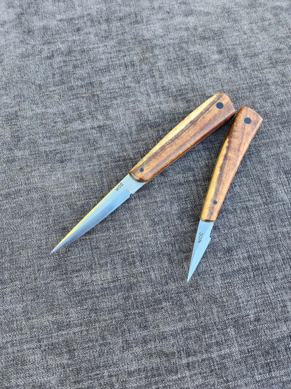 2 Piece Set - 85mm Full Tang Sloyd & 35mm Detailing Knife with Brigalow Handles