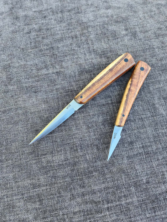 2 Piece Set - 85mm Full Tang Sloyd & 35mm Detailing Knife with Brigalow Handles