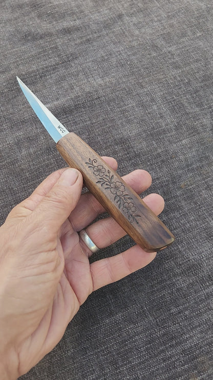 "Valkyrie" 85mm Traditional Sloyd - American Walnut - Floral Design